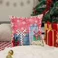 thumbnail image 3 of Christmas Pillow Covers Pink Xmas Gifts Snowflake Bow Decoration Throw Pillow Cases 18 x 18 Inch Cotton Linen Winter Christmas Farmhouse Cushion Cover Couch Sofa, 3 of 6