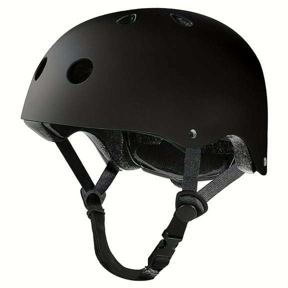 Adjustable Size Sports Helmet, Black ABS, Small (18.1-20in)
