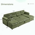 thumbnail image 3 of Bonzy Home Modular Corduroy Sectional Sofa with Pull Out Sleeper, Convertible L-Shaped Couch, Free Combination Upholstered Sofa Bed for Living Room, 3 of 7