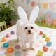 thumbnail image 5 of Set de disfraces para mascotas de Pascua: conejito con flor de zanahoria y gorro con cinta para la cabeza 7pc – accesorios ajustables de cuello de poliéster para gatos, perros, gansos, fotos festivas, 5 of 6