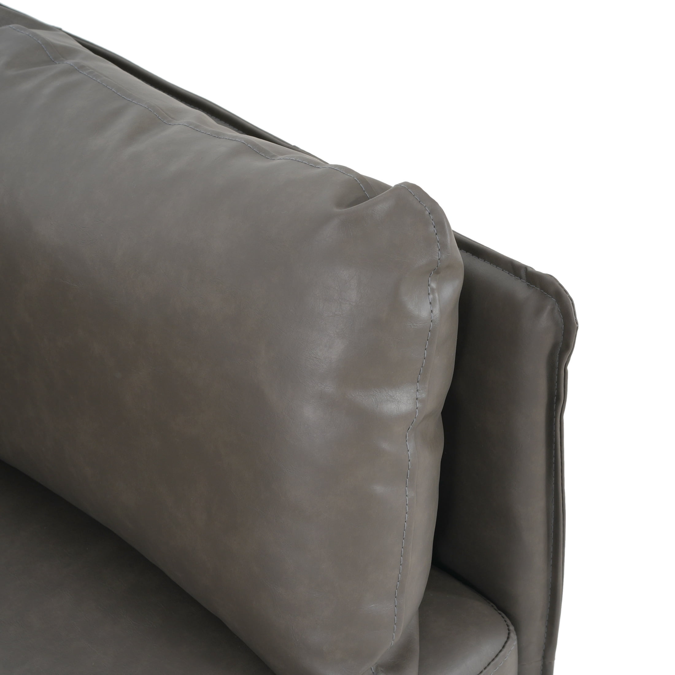 Christopher Knight Home Modern PU Upholstery Lounge Chair, Solid Wood Frame, Metal Legs, Dark Grey
