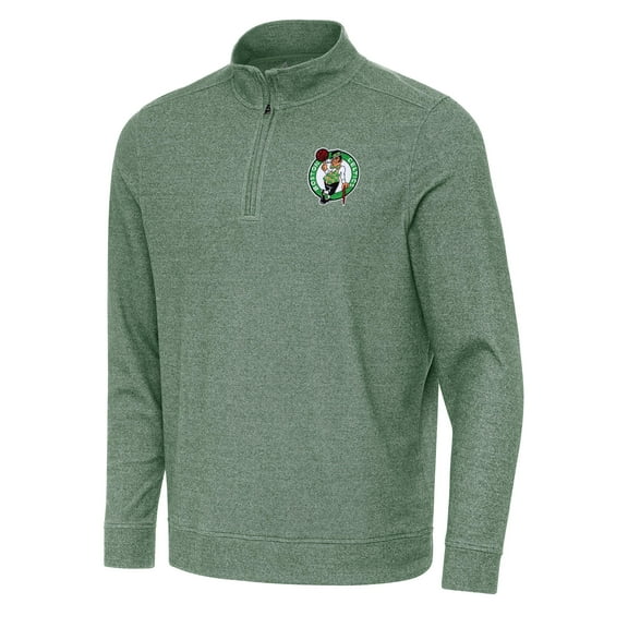 Men's Antigua Hunter Green Boston Celtics Subtle Quarter-Zip Sweatshirt