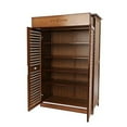 thumbnail image 2 of Freestanding 5 Tier Shoe Rack Organizer Cabinet, 2 Doors Bamboo Shoe Storage Cabinet Entryway Shoe Storage Organizer Rack with 1 Drawer for Bedroom,Entryway, Hallway,26 * 13.2 * 40, 2 of 7