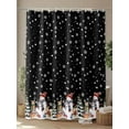 thumbnail image 4 of Black Christmas Long Shower Curtain Set, Waterproof Shower Curtains for Bathroom, Winter Snowman Animals Snowy Pine Tree Washable Fabric Cloth Bath Curtain for Bathtub with Hooks 72x84 Inches, 4 of 6