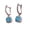 Blue, variant on O Full Cut Zircon Square Earrings Craft of Copper for Comfortable and Durability