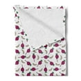 thumbnail image 2 of Vegetables Soft Flannel Fleece Throw Blanket, Simple Pattern of Cartoonish Drawn Garlic and Beet, Cozy Plush for Indoor and Outdoor Use, 50" x 70", White Dark Magenta, by Ambesonne, 2 of 5