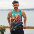thumbnail image 6 of Fotbe Underwater Plant Octopus Pattern Men's Quick Dry Workout Tank Top Gym Muscle Tee Fitness Bodybuilding Sleeveless T Shirt Breathable Workout Shirt-XX-Large, 6 of 9