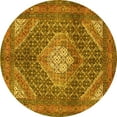 thumbnail image 1 of Ahgly Company Indoor Round Persian Yellow Traditional Area Rugs, 6' Round, 1 of 4