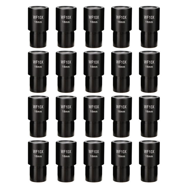 20pcs 10X Microscope Eyepiece Wide Angle Optical Lenses Adapter Field 18mm Professional Ocular Lens Standard