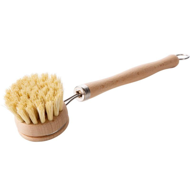 2PCS Household Sisal Pot Brushes Long Handle Dish Brushes Kitchen Restaurant