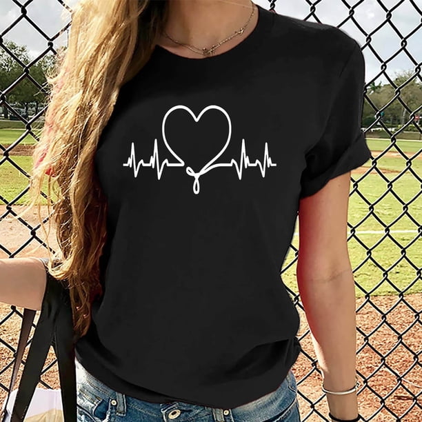 Fiudx Ofertas de La Semana Moda Mujer Casua Impresión Jersey Manga Corta Camiseta Tops Blusa