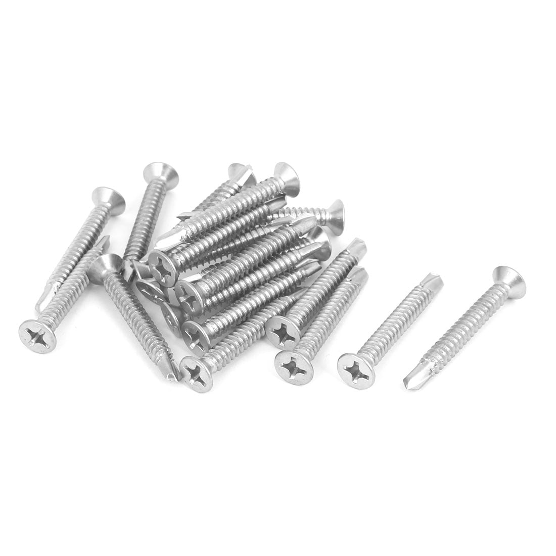 M6.3 x 50mm Countersunk Head Self Drilling Tek Screws Bolts 20 Pcs