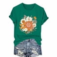 thumbnail image 5 of Tittly T Shirts for Women Graphic Tees Women's Loose Printed Short Sleeved Shirt Summer Casual Cotton Short Sleeved Shirt Tshirts Shirts Spring Tops for Women Green 3XL, 5 of 6