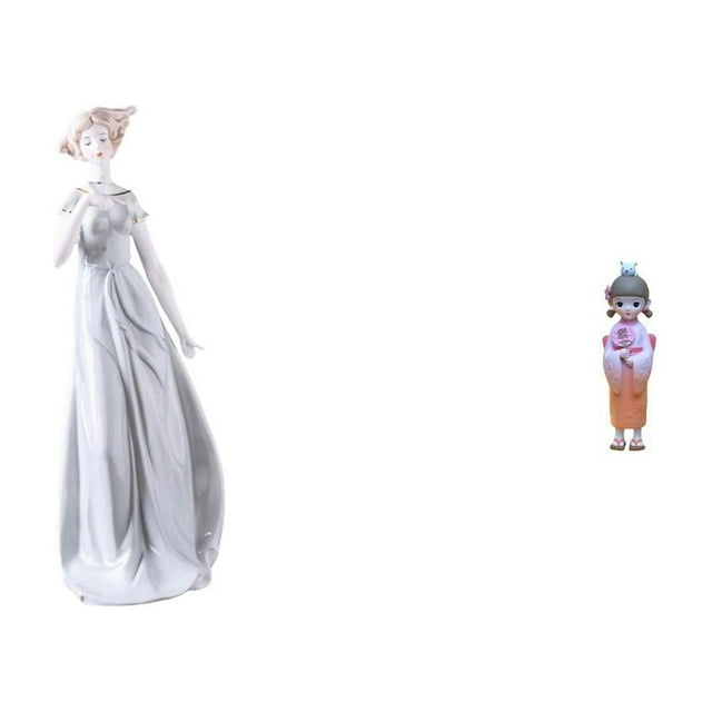 Figura De Porcelana De Una Dama, Estatua Moderna De Una Chica Nórdica Con Kimono Japonés, Muñeca Geisha, Adorno De Resina Para Estantería, Escritorio O Dormitorio.