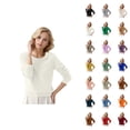 thumbnail image 1 of Chandail pour Femmes Automne Hiver 2026 Tendance Manches Longues Col Rond Tricoté Uni, 1 of 4