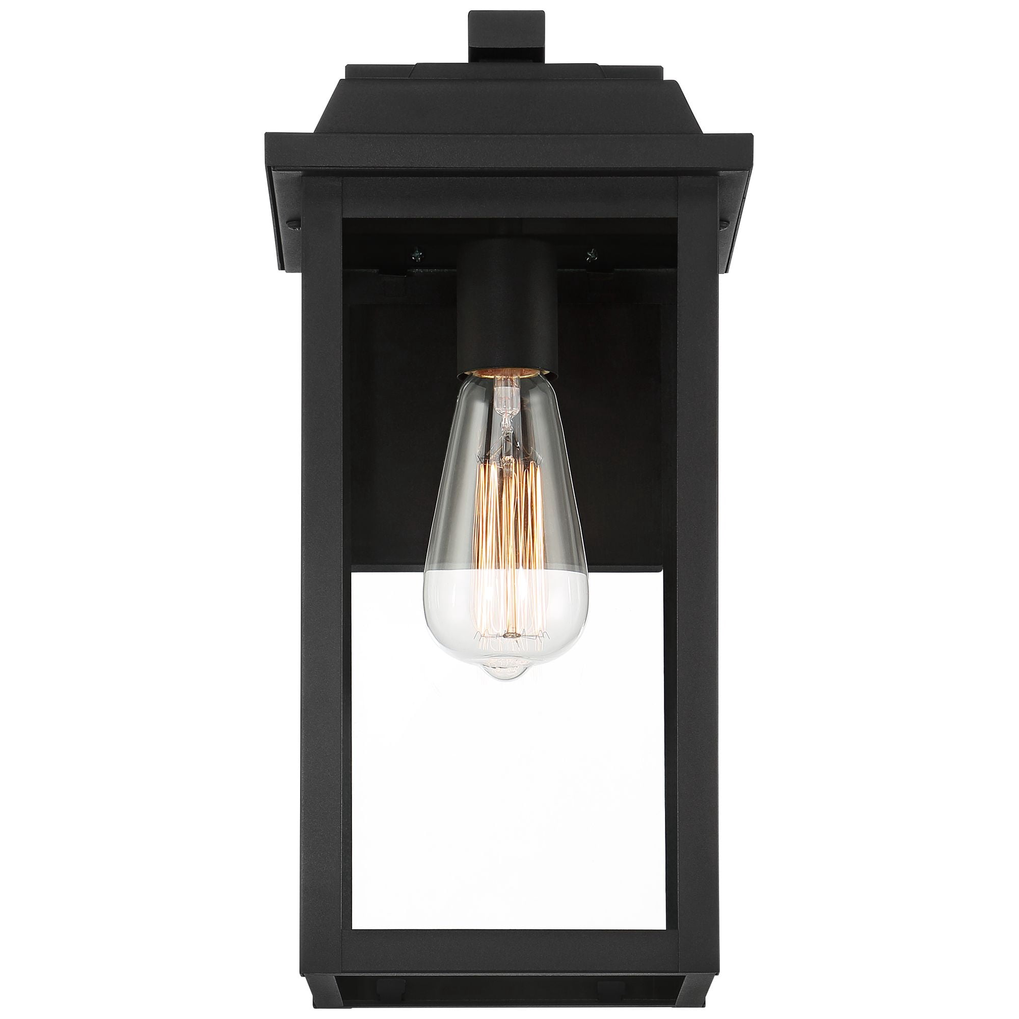 John Timberland Eastcrest Modern Outdoor Wall Light Fixture Textured Black 15 1/4" Clear Glass Panels for Post Exterior Barn Deck House Porch Yard