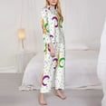 thumbnail image 3 of Balery Mardi Gras Carnival1 Conjunto de Pijama con Estampado para Mujer, Conjunto de Dos Piezas con Manga Larga, Ropa de Dormir Suave con Bolsillos, Pijamas Cómodos-Small, 3 of 7