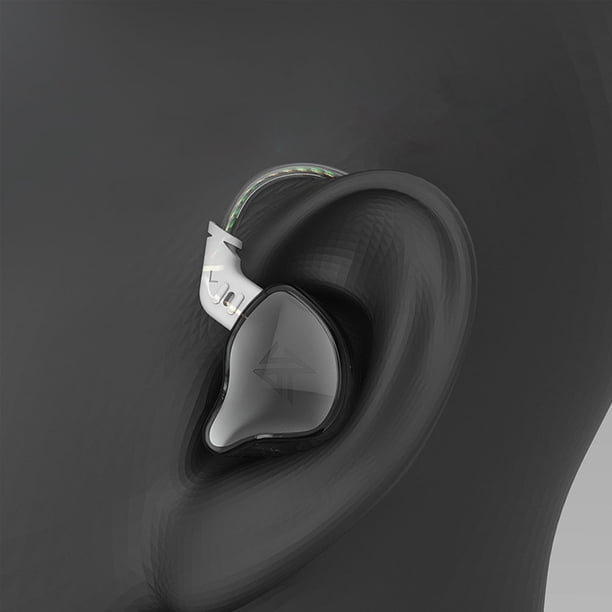 KZ EDC HiFi Audífonos intrauditivos con cable Audífonos deportivos para juegos con micrófono (Negro)