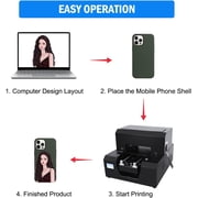 Small UV Printer Machine, A4 UV Flatbed Printer with White Ink Circulation System