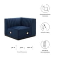 thumbnail image 6 of Modular Sofa Corner Chair, Blue Navy, Velvet, French Living Lounge Cafe Lobby Hospitality Restaurant, Modern Contemporary Boutique HB33756, 6 of 6