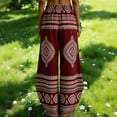 thumbnail image 7 of Mifsaly Ethnic Tribal Print Harem Pants Women High Waist Wide Leg Pant Summer Vacation Casual Trendy Boho Outfits with Pockets XL, 7 of 7