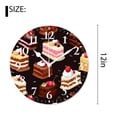 thumbnail image 2 of 12 Inch Wall Clock Battery Operated Silent Clock Decorative for Office, Kitchen, Outdoor, Living Room，Colorful Sweet Cakes Slices Exquisite Art, 2 of 4