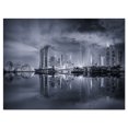 thumbnail image 2 of Skyline de Singapour Noir et Blanc - Impression sur Toile, 2 of 3