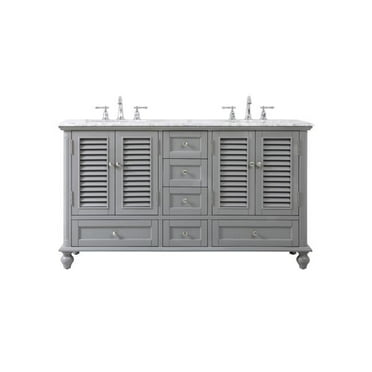 60 in. Double Bathroom Vanity, Grey