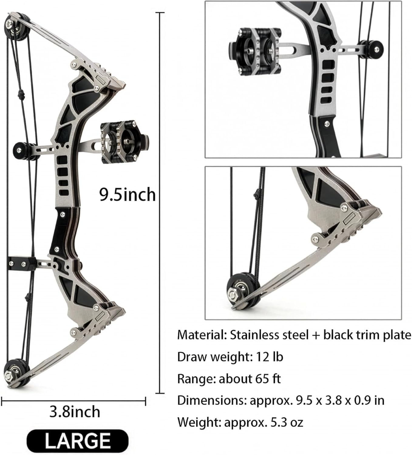 Archery Bow Set Left and Right Hand Compound Bow Hunting Bow Metal Material Catapult RH/LH for Practice Archery