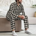thumbnail image 7 of Balery Black Plaid Heart Pattern Pajama Sets for Men Long Sleeve 2 Piece Sleepwear Loungewear Sets Soft PJ's with Pockets Long Sleeve Comfy Pj Sets-XX-Large, 7 of 7