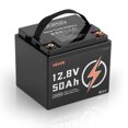 thumbnail image 1 of VEVOR Batterie LiFePO4 à Cycle Profond 12V 50Ah BMS Lithium Fer Phosphate pour VR, 1 of 9