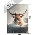 thumbnail image 5 of Funny Bathroom Tin Sign, Moose Wall Decor, Home Farmhouse Hotel Bathroom Wall Art Retro Decor Vintage Metal Tin Sign Cute Modern Poster Cool Unique Powder Room Decor 12x16 inches, 5 of 6