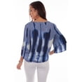 thumbnail image 2 of Scully HC690-BLU-XL Women Dye Tie Front Blouse, Blue - Extra Large, 2 of 2