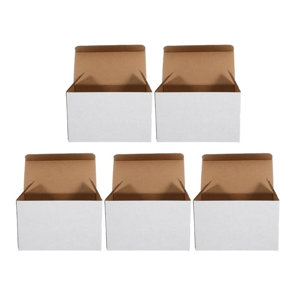 MLINS White Corrugated Boxes for Storage and Moving with Foldable Design 5 Pieces