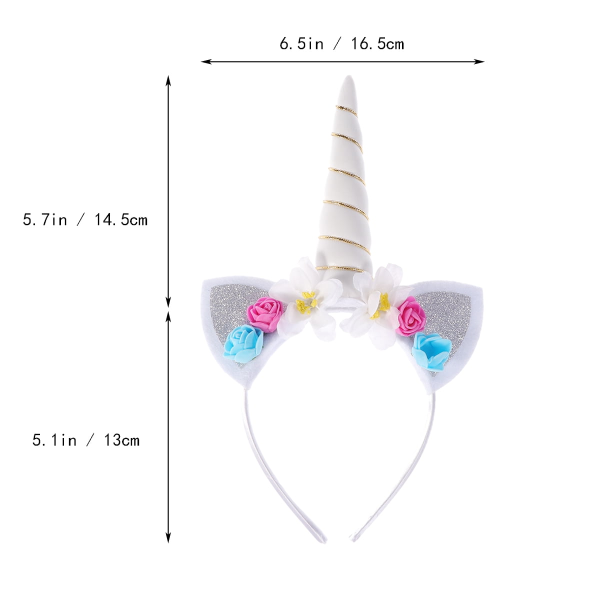 DEMACRIO 1Set Unicorn Horn Headbands Girls Hair Accessories Cartoon Design For Christmas Birthday Party 3.9In