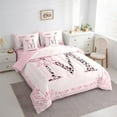 thumbnail image 3 of Castle Fairy Monogrammed Letter 7-Piece Bedding Comforter Set,Leopard Print King Bedding Sets,Kawaii Bow Ultra Soft Bed Sheets,Ultra Soft Floral Home Decor,Reversible, 3 of 8