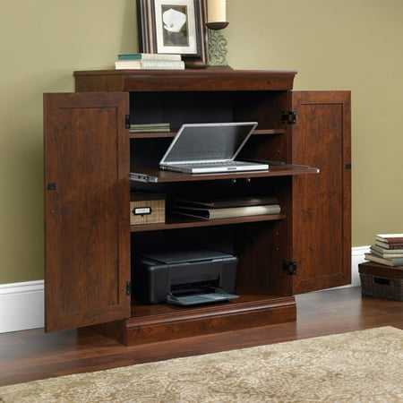 Sauder Arbor Gate Technology Cabinet and Small Laptop Armoire, Coach Cherry