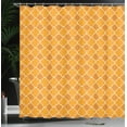 thumbnail image 4 of Ambesonne Quatrefoil Shower Curtain, Floral Oriental, 69"Wx84"L, Brown Yellow, 4 of 5