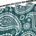 thumbnail image 3 of Teal Paisley Pattern Shower Curtain 84"x72" ,Bathroom Decorative Shower Curtains Set with 12 Hooks,Modern Waterproof Washable Shower Curtain, 3 of 6