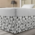 thumbnail image 1 of Leaf Bed Skirt, Monochromatic Oak Maple Birch Aspen Tree Fallen Autumn Leaves Illustration, Elastic Bedskirt Dust Ruffle Wrap Around for Bedding Decor, 4 Sizes, Charcoal Grey White, by Ambesonne, 1 of 2