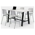 thumbnail image 2 of KFI Studios Midtown 6' x 3' Pub Table Set, Designer White , 4 Light Grey KOOL Stools, 2 of 2