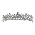 thumbnail image 1 of KAKOWELY 1 corona con incrustaciones de diamantes de imitación para mujer, diadema de perlas, tocado (plata), 1 of 4