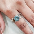 thumbnail image 6 of Swiss Blue Topaz Ring, 925 Sterling Silver Oxidized, Women Ring, Natural Topaz, November Birthstone, Christmas, Thanksgiving, Tiny Dainty Ring, Handmade, Statement Jewelry, Wedding, Anniversary Gift, 6 of 8