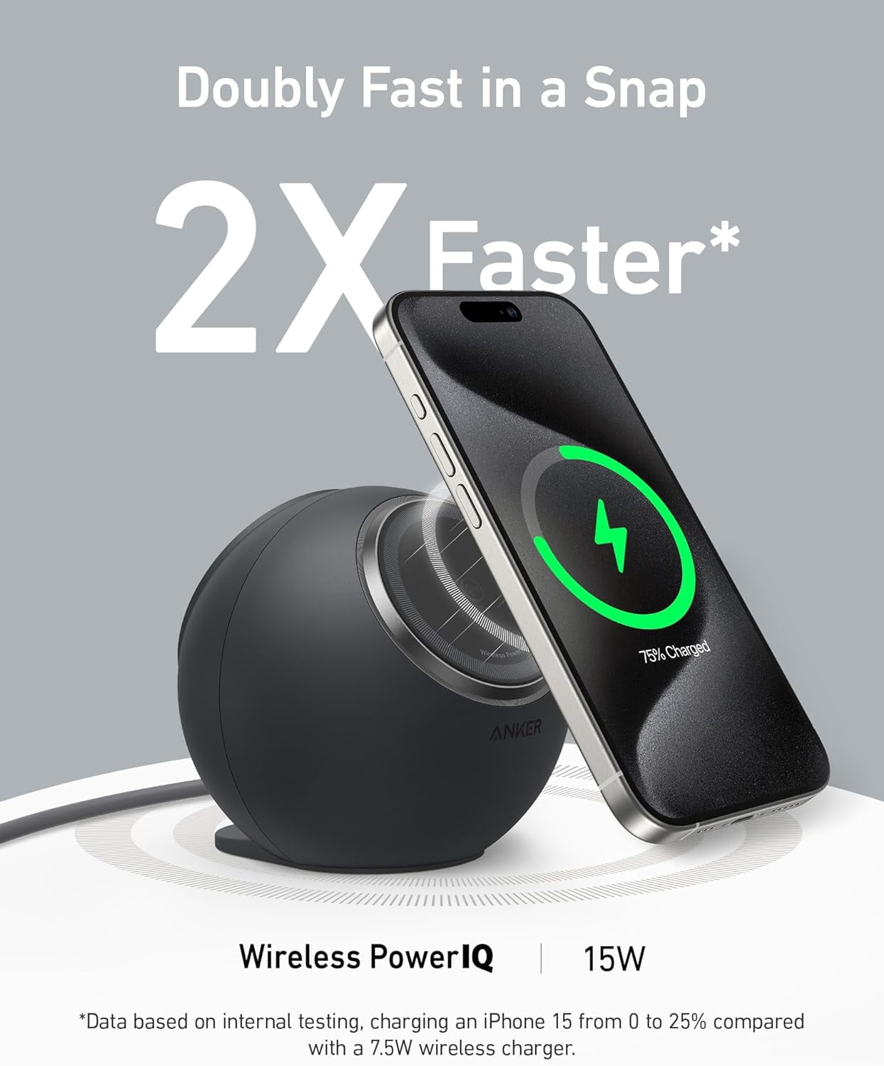 Anker MagGo Magnetic Charging Station, Qi2 Certified 15W Ultra-Fast MagSafe Wireless Charger for iPhone 15/14/13, 8-in-1 Power Strip with 3 AC and 4 USB Desktop Charger for MacBook and More