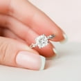 thumbnail image 2 of SOLITAIRE JEWELS 2.00CT Cushion Cut Moissanite Twig Style Solitaire Engagement Ring for Women Solid 14k White Gold, 14k White Gold Solitaire Ring, 2 of 4