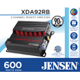 JENSEN XDA92RB Class D 2 Channel Bridgeable Amplifier with 80 Watts x 2