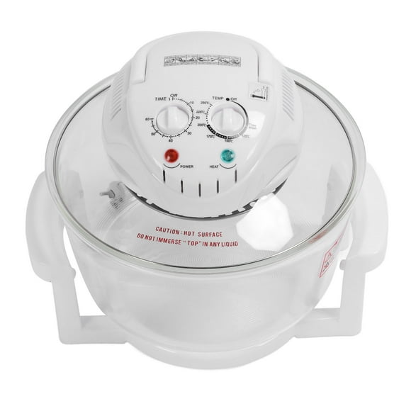 Glass , 12.68 Quart Large Capacity 1200-1400W Oilless Fryer Cooker with 60min Timer and 149F-482F Temperature Controls 360 Visible Countertop Oven for