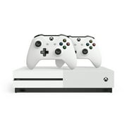 Refurbished Microsoft Xbox One S 1TB 2 Controller Bundle - White 234-00598 - GRADE C