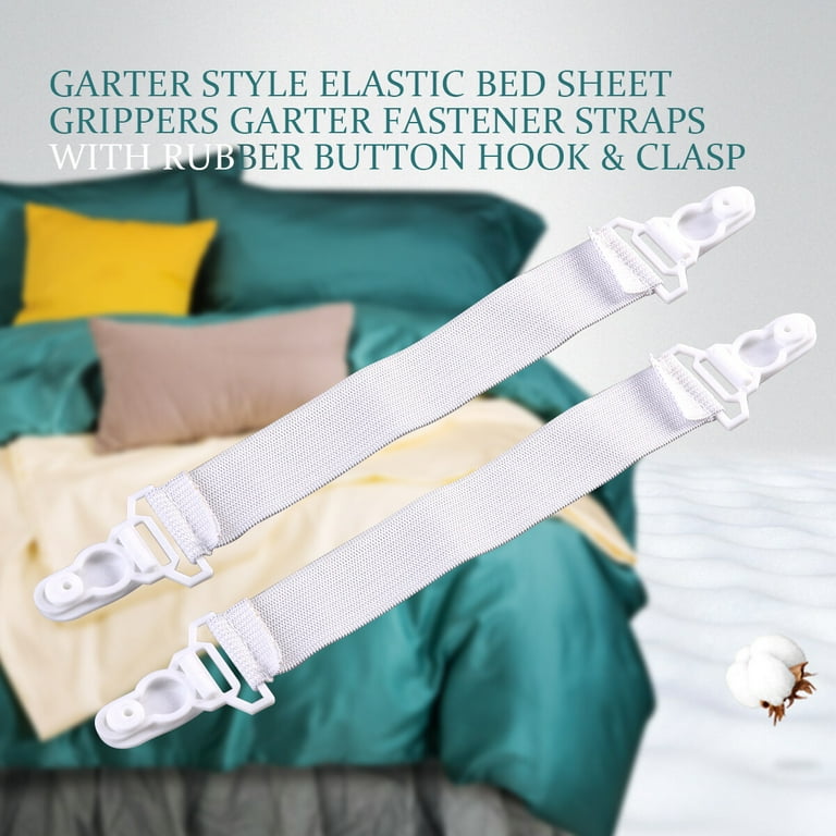 bed sheet fasteners 4x Bed Sheets Gripper Straps Elastic Garter Fastener  with