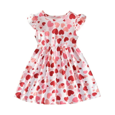 

Juebong Dress Deals Infant Toddler Baby Girls Middle And Small Children s Flying Sleeve Print Dress Princess Dress